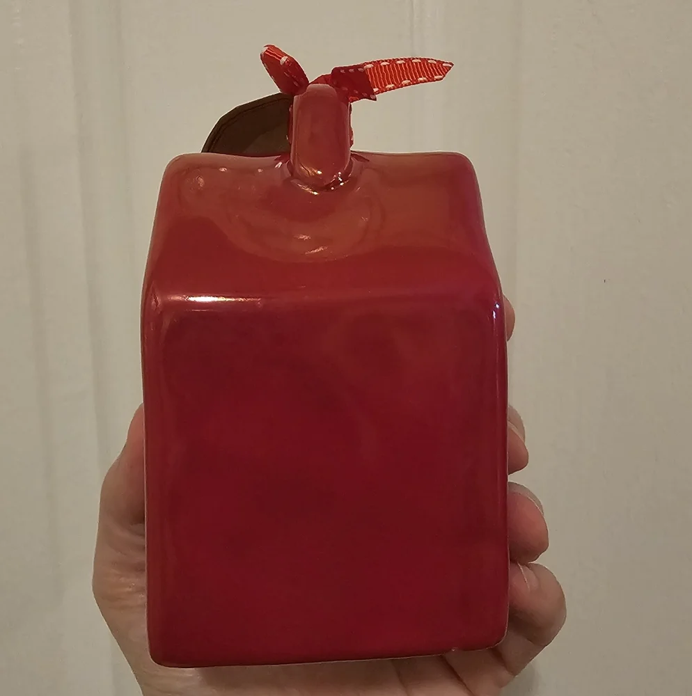 Rae Dunn Red Ceramic Santa Birdhouse Ornament